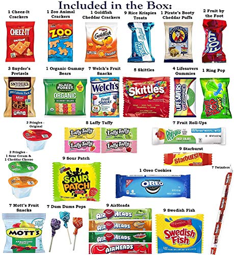 image for Foxy Fane 150 count Deluxe Gift Snack Box - Ultimate Care Package with