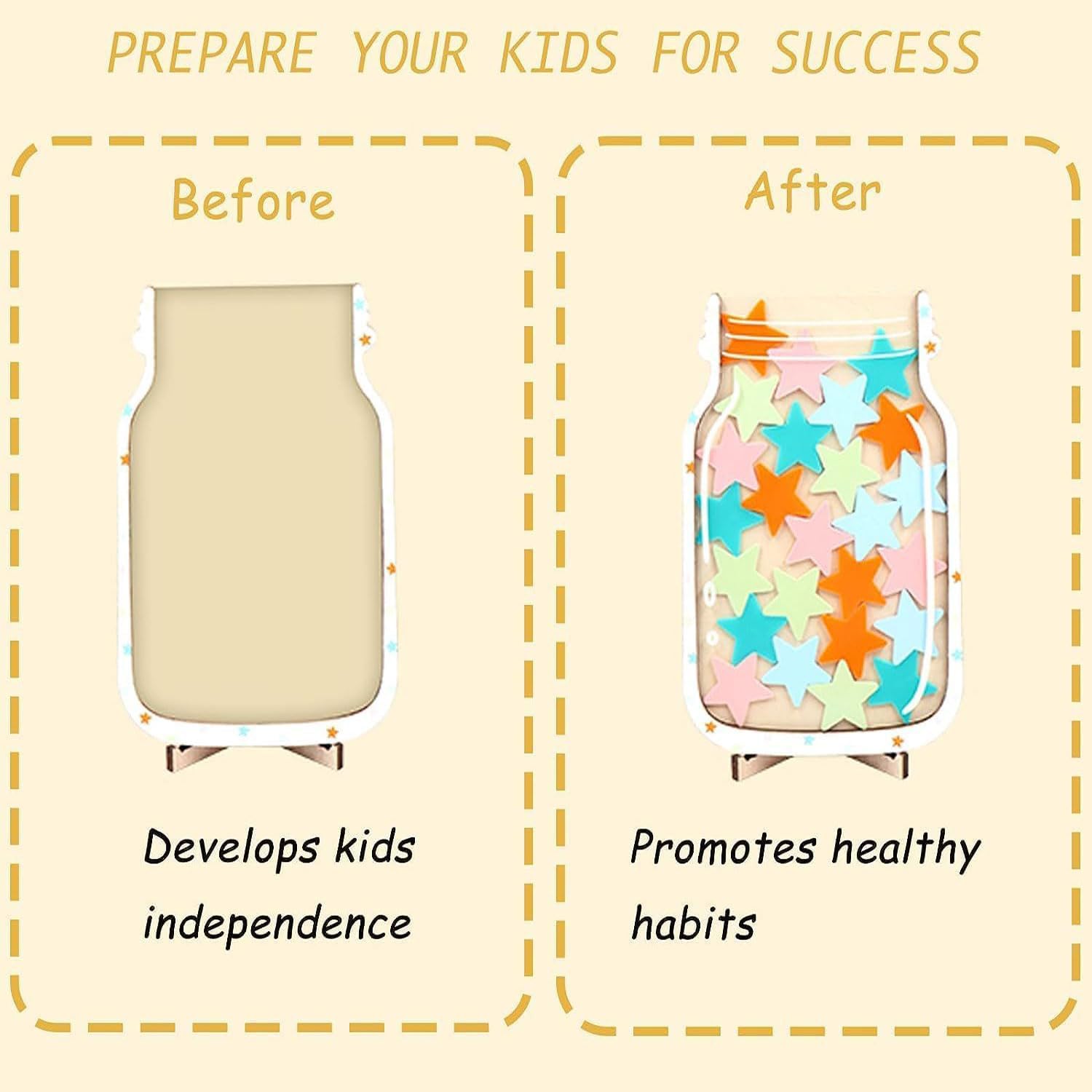 Tableau De Récompense Magnétique En Forme D'étoile Pour Enfants, Pot De Suivi Du Comportement, Tâches Ménagères Et Système D'apprentissage De La Propreté (1
