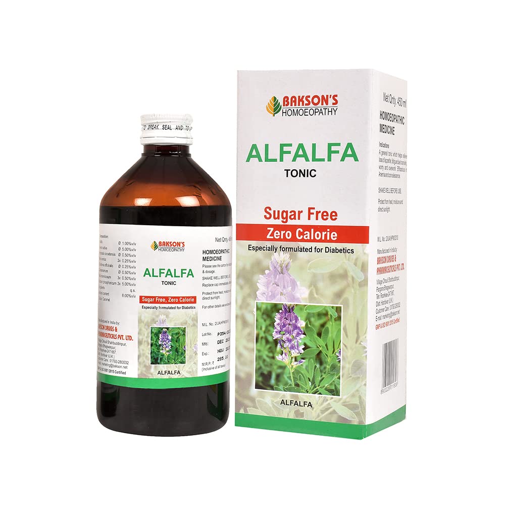 Dr. Bakshi's BAKSON'S HOMOEOPATHY Alfalfa Tonic SF Syrup (450ml)