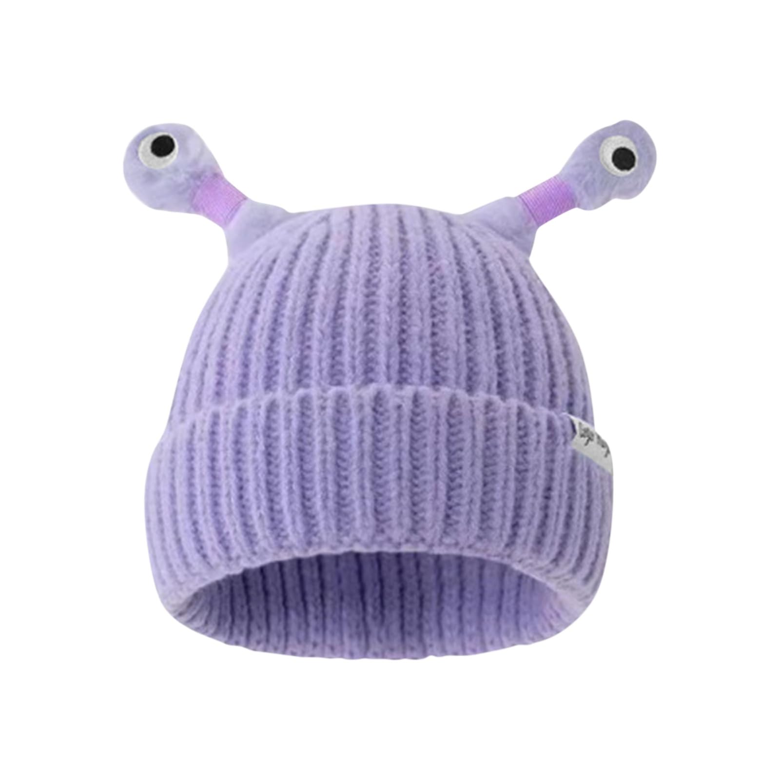 BOLUOBAO Light Beanie Hat Unisex LED Winter Hats Cute Monster Knitted Skull Cap Soft Warm Cuffed Beanie for Party Purple
