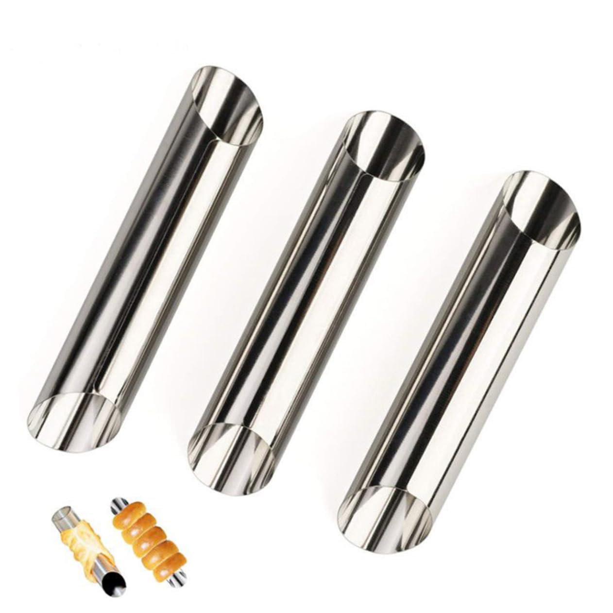 CONGARTENO 20pcs Stainless Steel Cannoli Tube Molds Hollow Pastry Baking Tools for Croissants Bread and Desserts and Reusable Baking Accessories for Home and