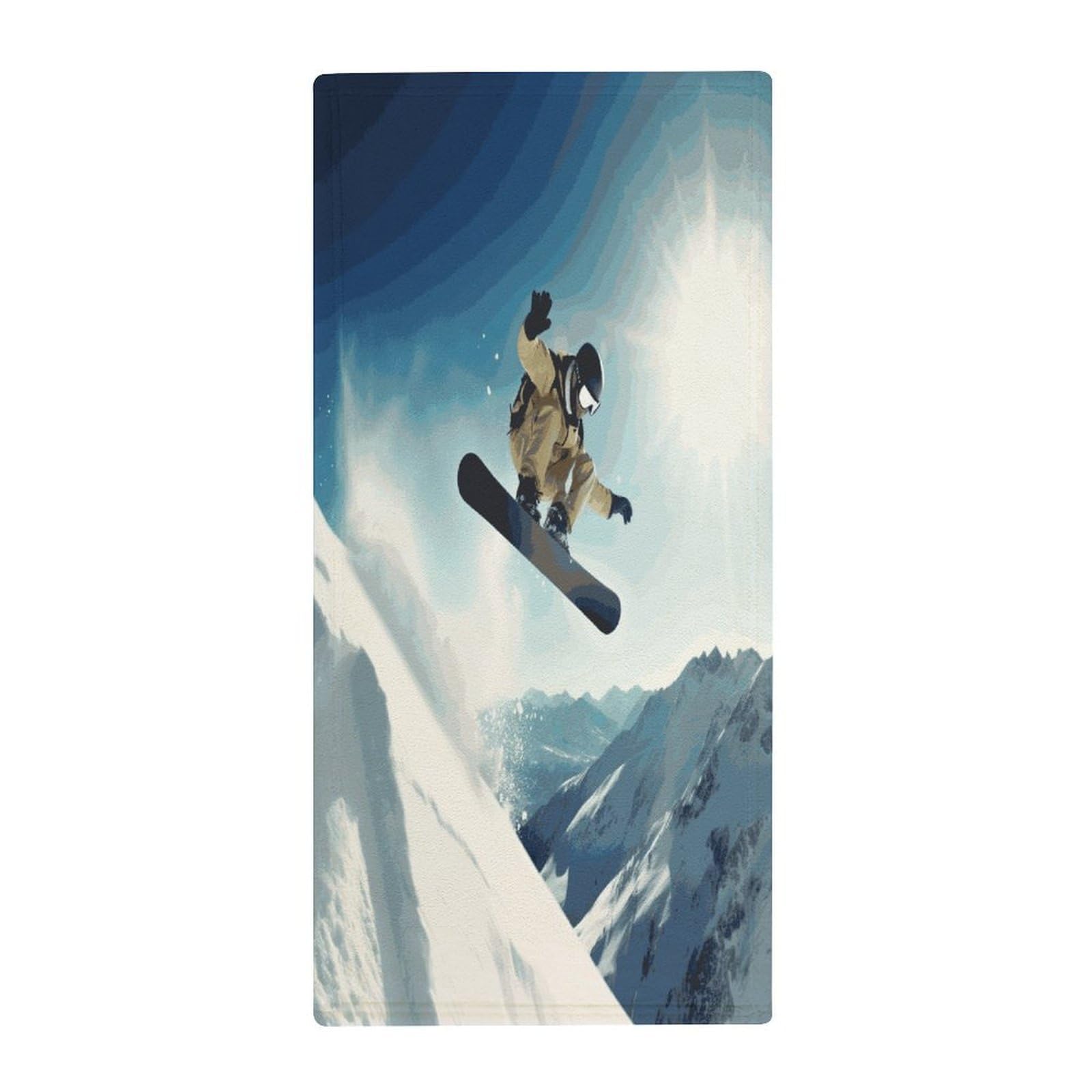 MUSM Premium Hand Towels for Bathroom Ultra Soft Printed Towels Coral Velvet Kitchen Hand Snowboarding Towel Highly Absorbent Hotel Spa Towel Collection 13.8 X 28.7 in