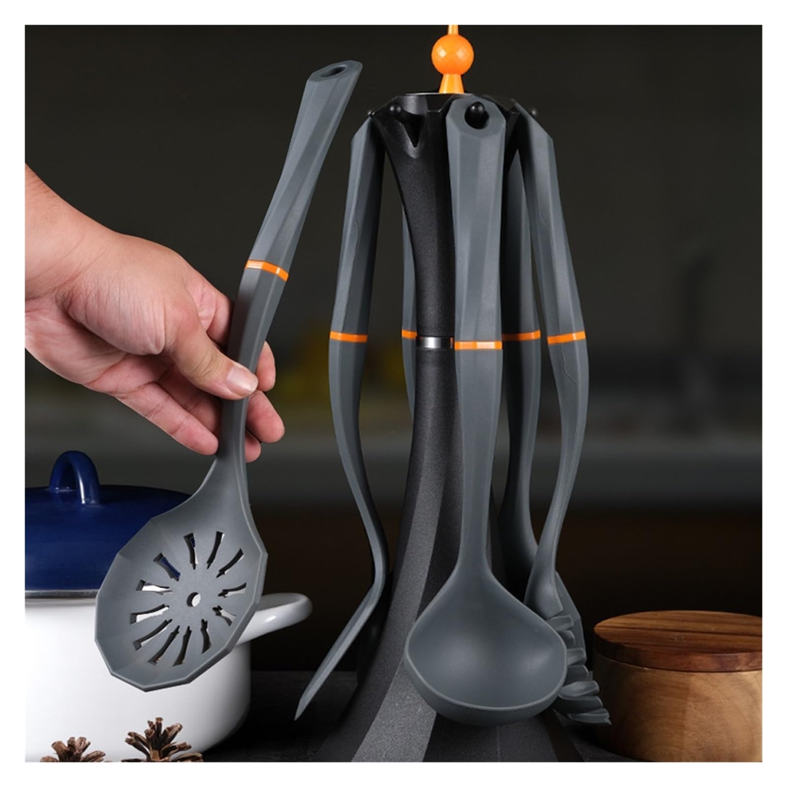 Juego de Utensilios de Cocina, espátula para cocinar, Suministros de Cocina (D 6 Piezas)