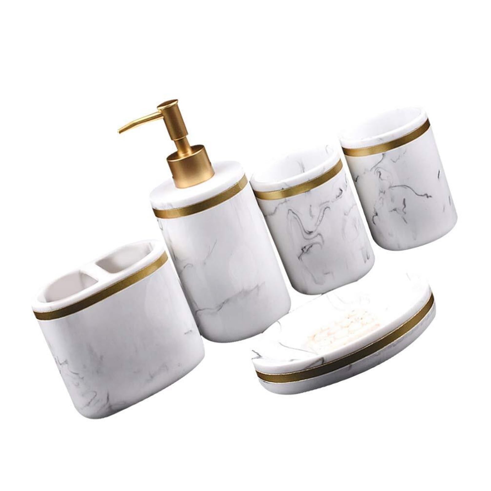 Accesorios de baño juego de resina de 5 piezas para ordenar el tocador