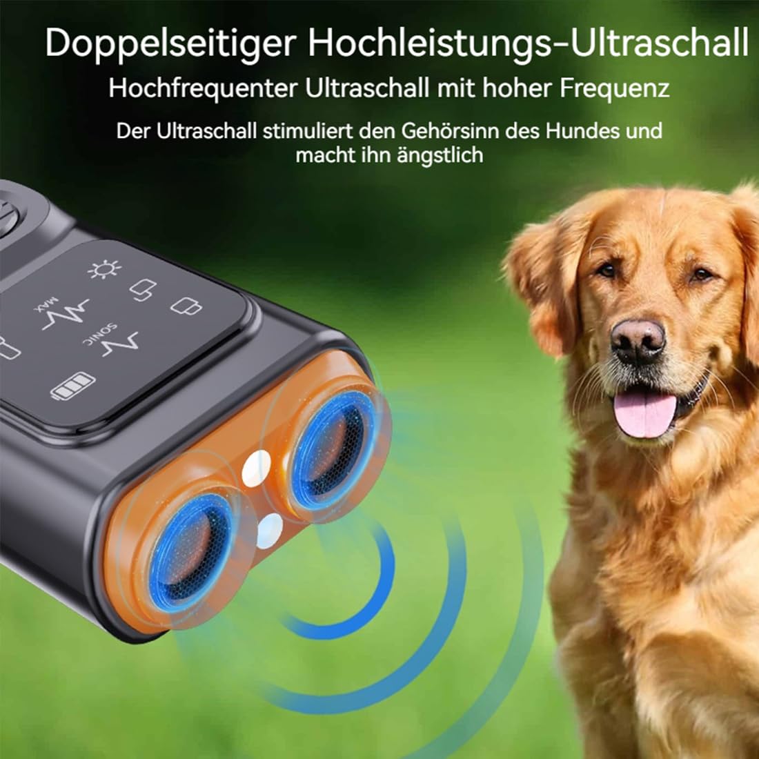 Hundetrainer, Ultraschall-Anti-Bell-Gerät Gegen Hundebellen, Für Ruhe in Haus & Garten, Stoppt Bellen Automatisch Sofort, 3 Modi, USB-Aufladung (1PC-B)