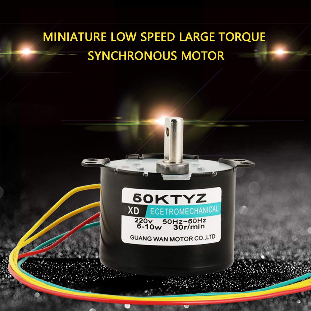 Moteur Synchrone AC 220V Basse Vitesse 5-50 Tours/min – Grand Couple, Faible Bruit, Pour Automatisation