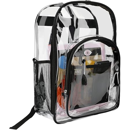 Zaino Scuola per Universita Superiore, Grande PVC Zaino Trasparente  Impermeabile (Nero) : Amazon.it: Informatica