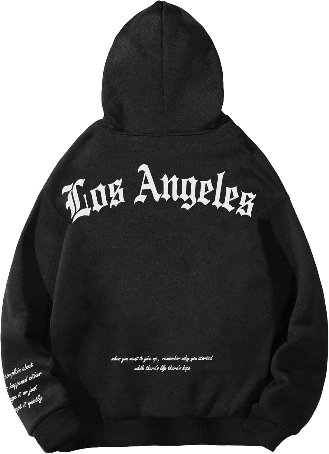 SHENHE Men's Graphic Hooded Sweatshirt Oversized Letter Print Casual Hoodie Pullover