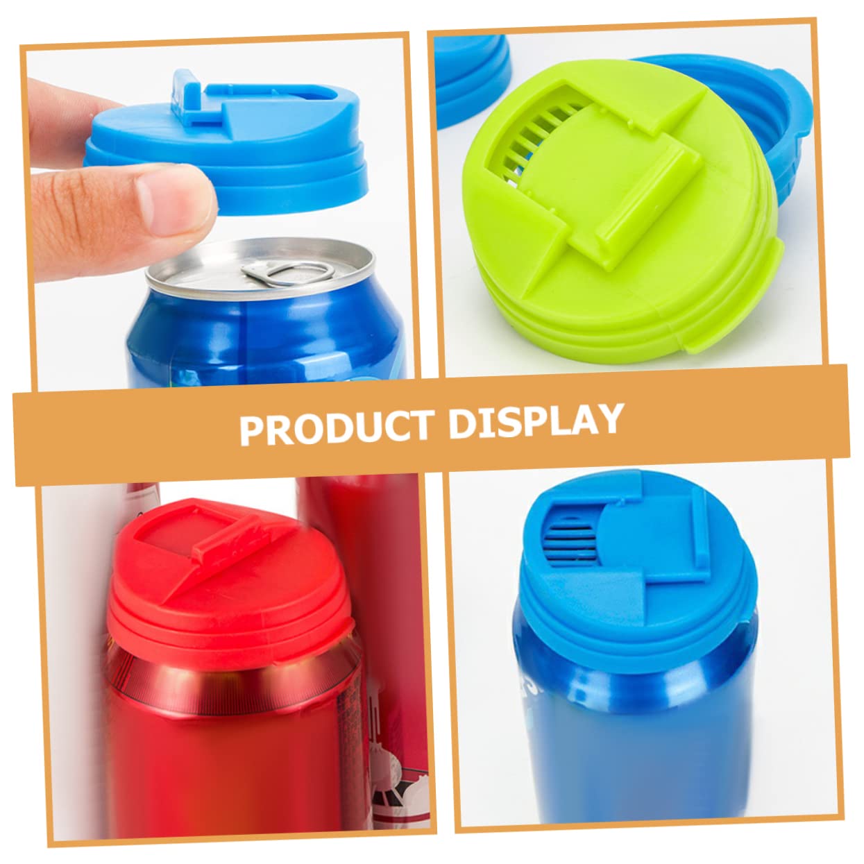 COLLBATH 5Pcs Beverage Can Seal Lid Reusable Spill Covers for Soda Beer Juice Bottles Easy to Use Clean Protects Against Spillage Compact Lightweight Design