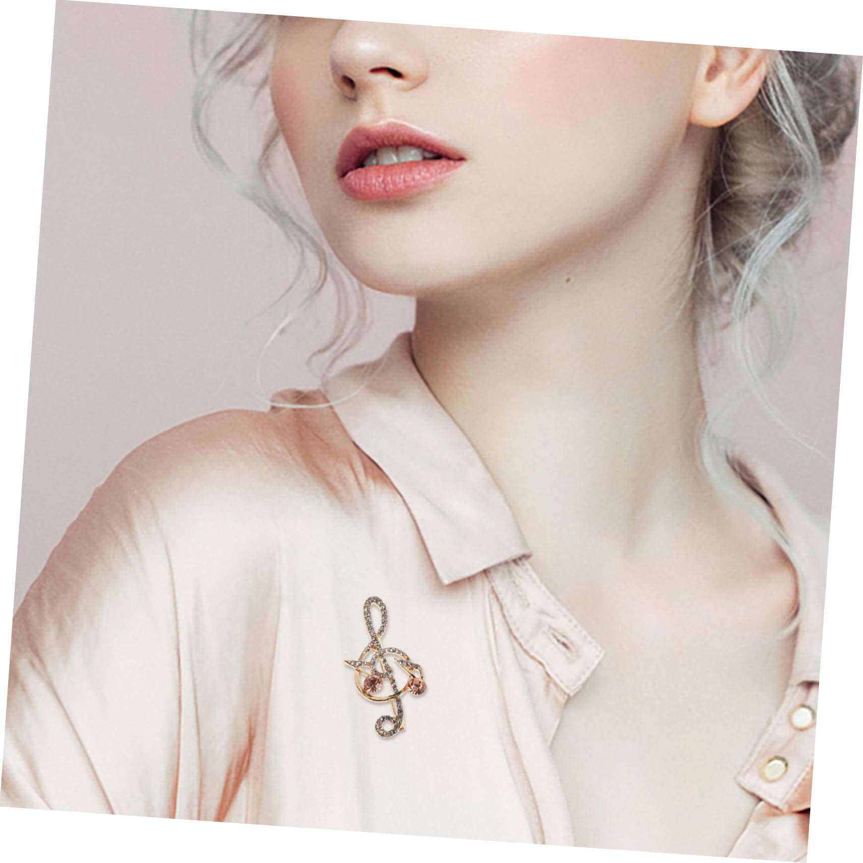 KKXXYQFC Spille a Forma Musicale Accessori Festival Abito in Metallo Abbigliamento Spilla Decorativa Spilla da Uomo con Nota Musicale Spille con Diamanti