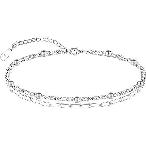 CHIC & ARTSY Anklet 925 Sterling Silver Chain Anklet Bracelet Sexy Beach Ankle Bracelet for Women Anklets Adjustable