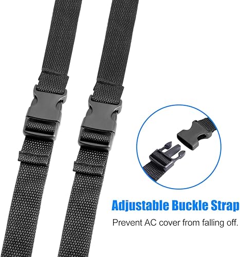 Miniatura 4 de Window Air Conditioner Cover Outdoor, TRELC Air Conditioner Defender Winter AC Window Unit Cover with Adjustable Straps, Bottom Covered (Black,