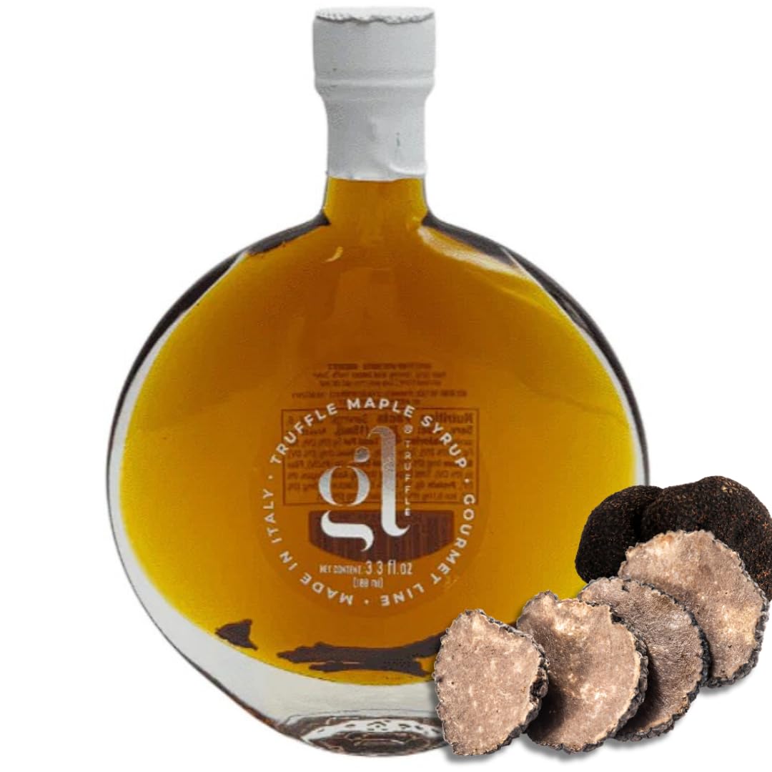 GL Truffle GOURMET LINE Gourmet Truffle Maple Syrup 100 ml (3.4 oz), Pancakes, Flavor Cocktails, Wafles, Product of Italy, Non-GMO