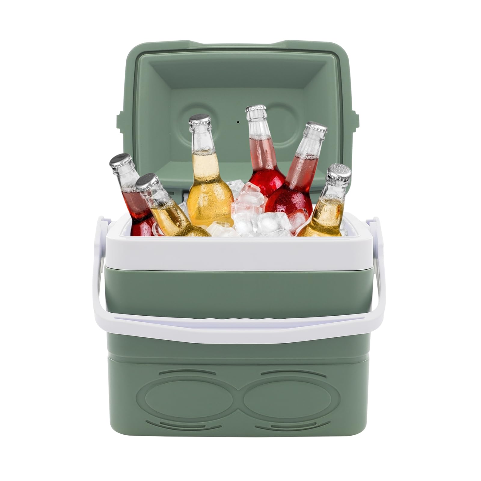 Picnic Cooler with 2 Cup Slots, 8.5 Liter Small Coolers with Handle Portable Cooler for Picnics, Grill, Camping