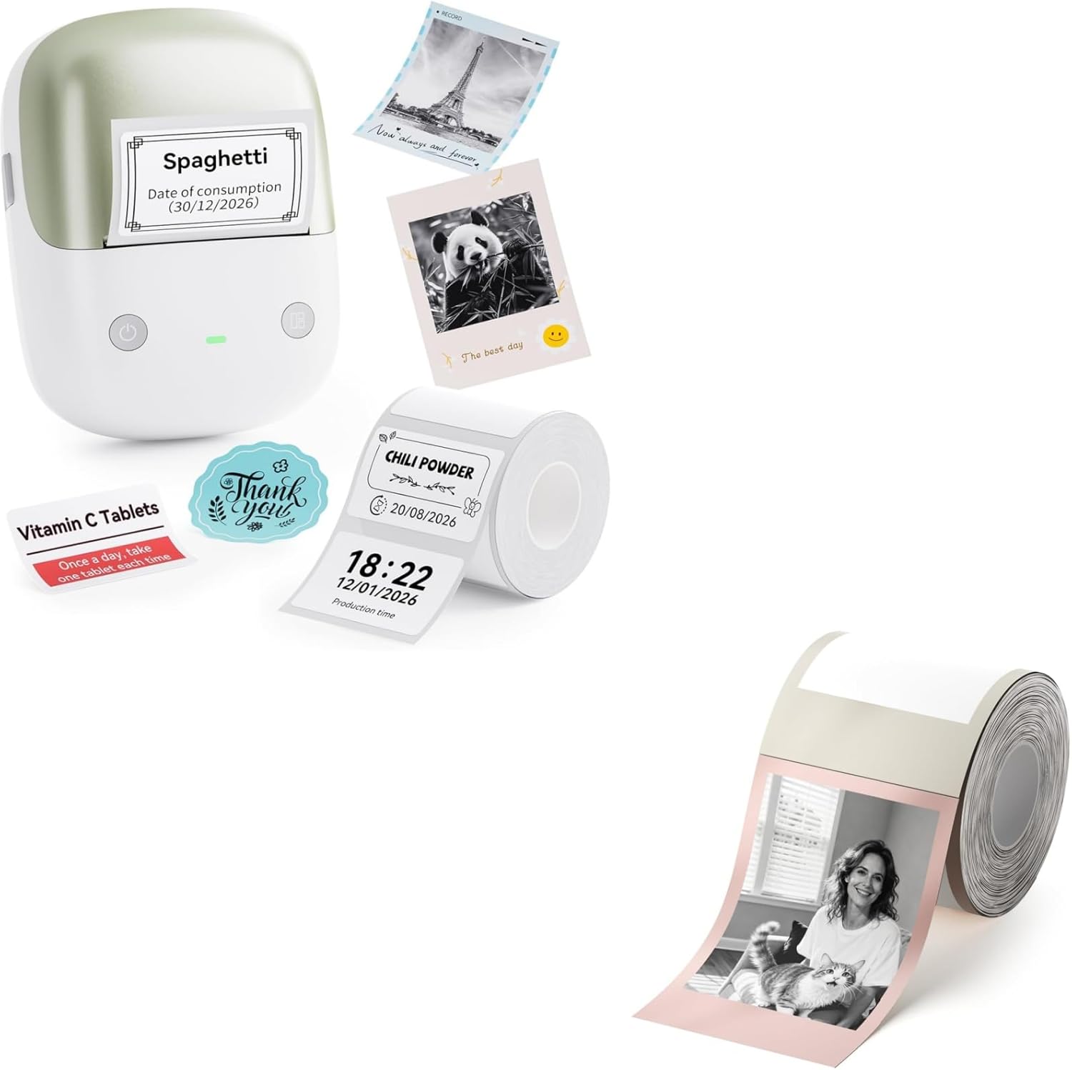 NIIMBOT B2 PRO Label Maker Machine, 300DPI HD Thermal Photo Label Printer, Support Red -Black Dual Color Printing, Sticker Printer for Home, Business and Office