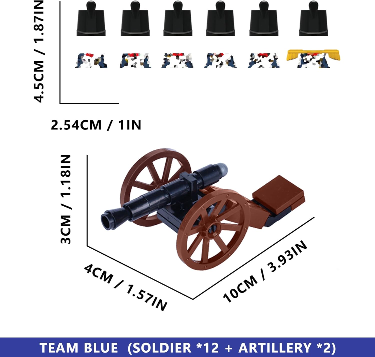 Revolutionary War Building Blocks Set, 12 British & 12 French Soldier Figures, Weapons Cannons Accessories, Napoleonic Civil War Battle