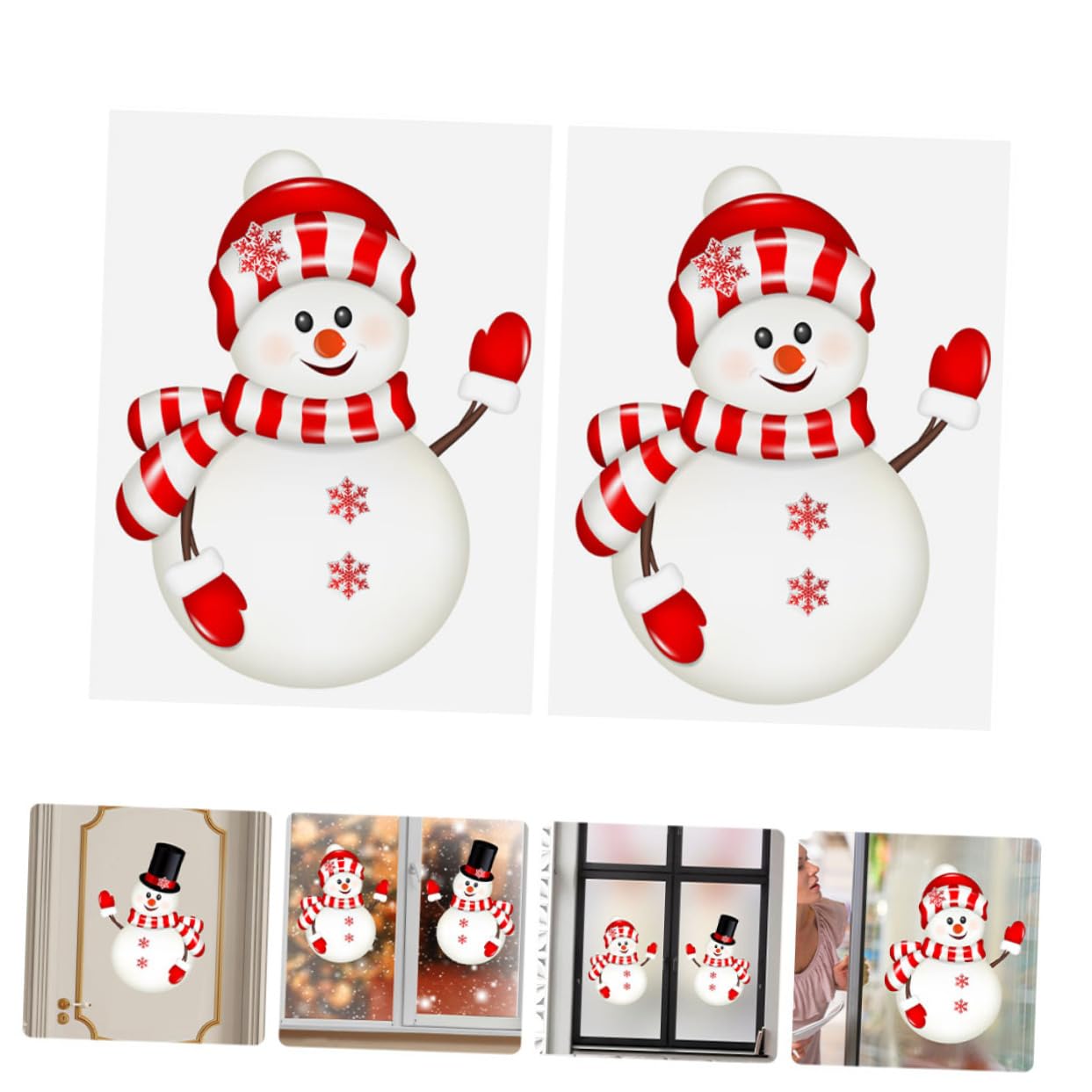 Cabilock 10hojas Pegatinas De Adorables Para Ventanas De Calcomanías Navideñas Reutilizables De Pvc Decoración Festiva Para Puertas y Ventanas