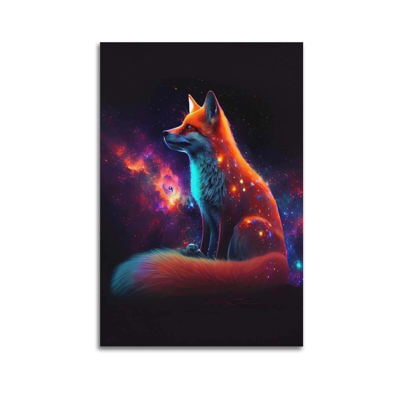 HUIYHB Animal Poster Fox in The Stars Poster Decorative Painting Canvas Wall Posters And Art Picture Print Modern Family Bedroom Decor Posters 20x30inch(50x75cm)