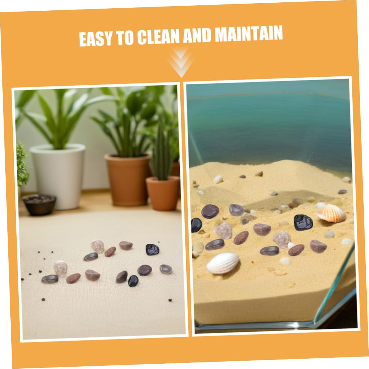 Toyvian Pierres Naturelles pour Aquarium et Jardin, Galets Décoratifs Résistants la Décoloration, Pierre Polie de 1000g pour Aménagement Paysager Extérieur et Substrat D'aquarium