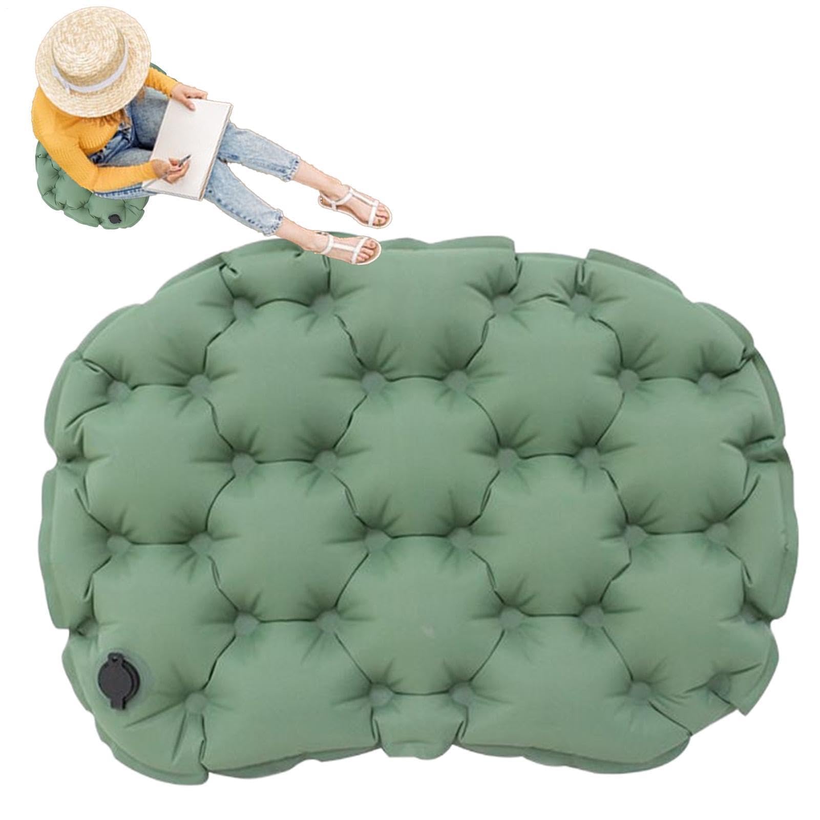 Muiltvoe Inflatable Seat Cushion - Lightweight Inflatable Waterproof Pad | Hiking Seat Pad,for Hunting Fishing Picnic Beach Stadium Bleacher Sports Concert Outdoor Park Garden Travel