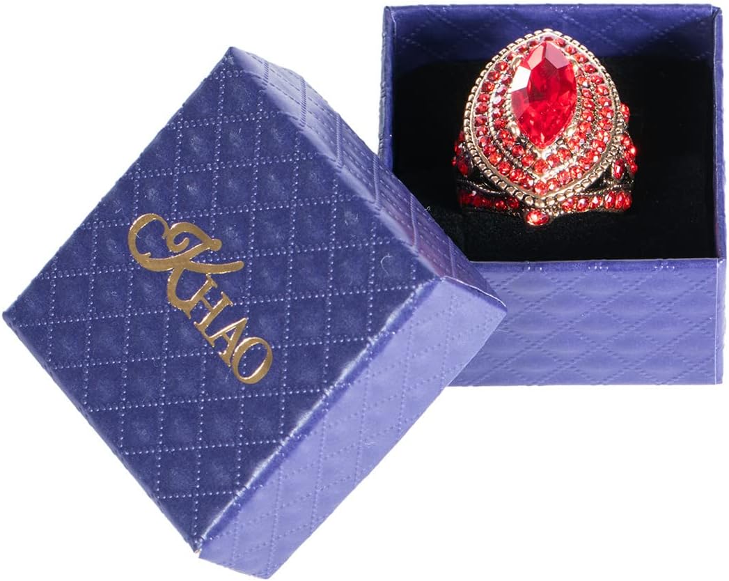 Women Ring - 32mm Big Size Antique Gold Plated Turkish Style Red Gemstone Vintage Ring Women Jewelry J0769RED - Image 7