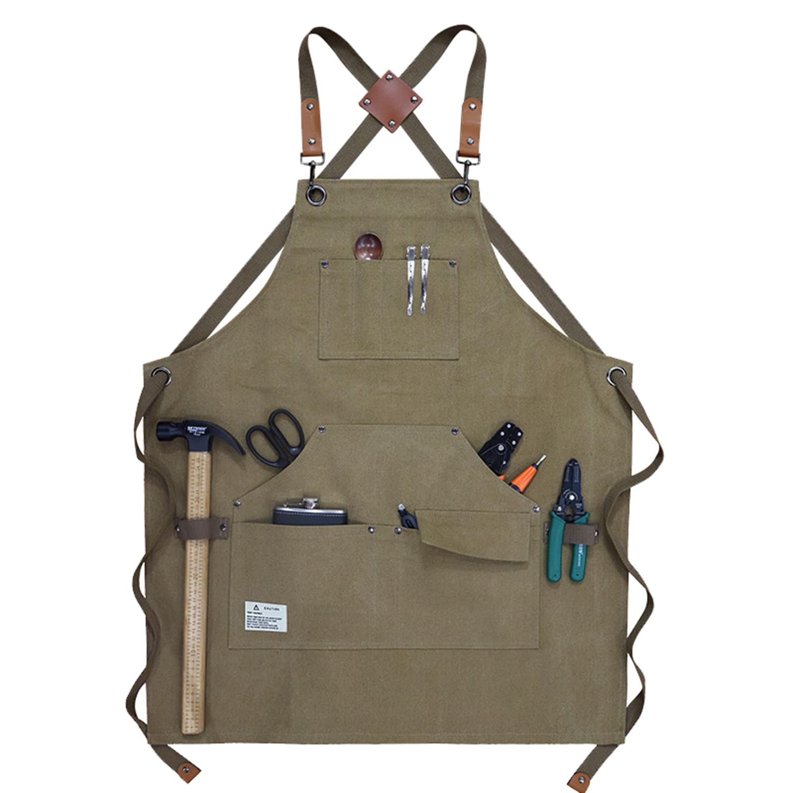 Delantal de trabajo Delantales for hombres, Delantal de herramientas de trabajo for hombre con bolsillos Lona resistente impermeable Carpintería, Herrero