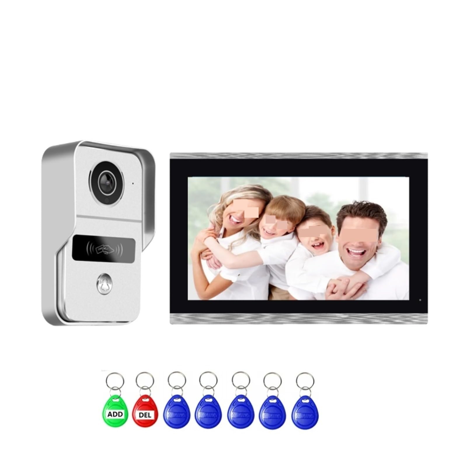 7 "Inteligentne WiFi Mieszkaniowy Wideodomofon Domofon Ekran Dotykowy RFID Bezprzewodowy Domofon Do Mieszkania Dom Villa(HD-10 inch 1V1)