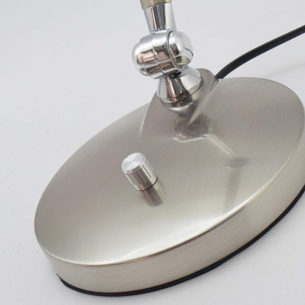 Tischleuchte Schwinge Metall Tischlampe 7 Watt Einstellbare DREI Farben Arbeitslampe Student Office Leselampe Augenschutz Tischlampe Nachttischlampe (Color : Silver)