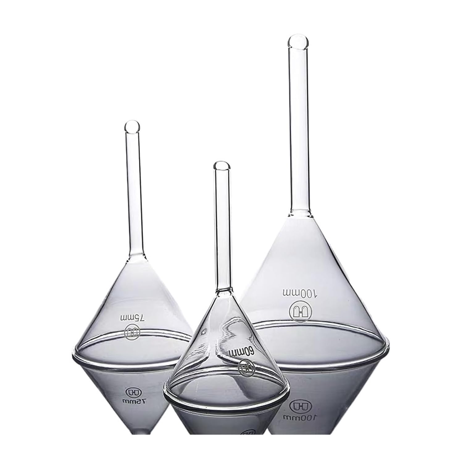 Embudo De Vidrio Triangular De Laboratorio - Embudo De Vidrio De Borosilicato Engrosado para Equipos De Laboratorio, One Color, 150mm 1pc
