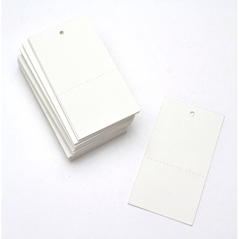Sasagawa 18-1506 Taka Stamp Tags, Candidate, White, Plain, Thread, 500 Sheets, H 2.8 x W 1.5 inches (70 x 38 mm)