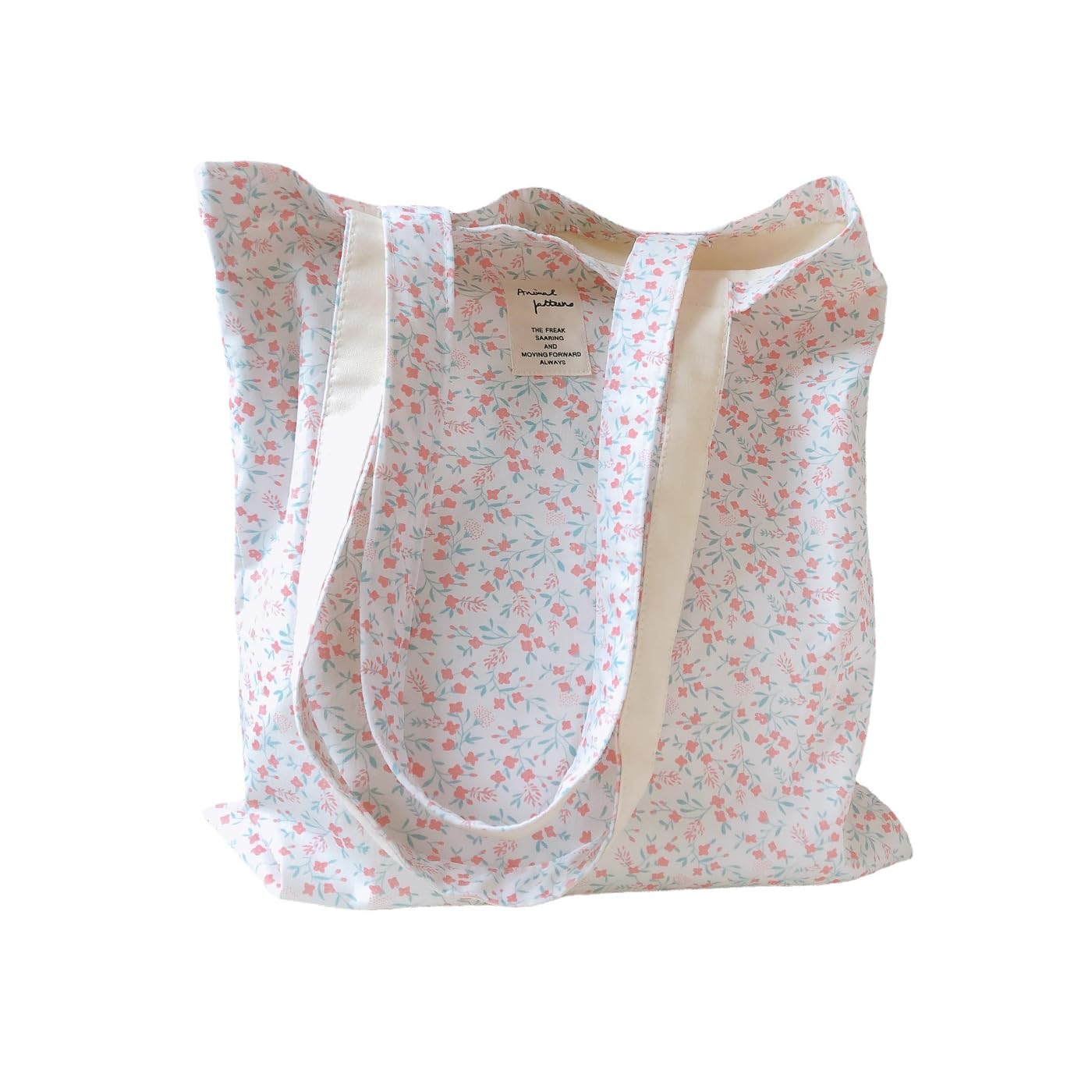 Kehpish Cotton Canvas Tote Bag Reusable Soft Grocery Cloth Bag Floral Shoulder Bag for Beach Travel Shopping