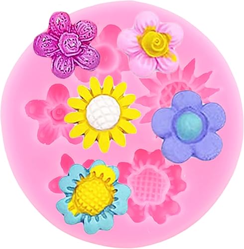 Miniatura 9 de ZiXiang Molde de flores para fondant molde de rosas y margaritas de silicona mini molde de corona de arco para decoración de pasteles decoración de