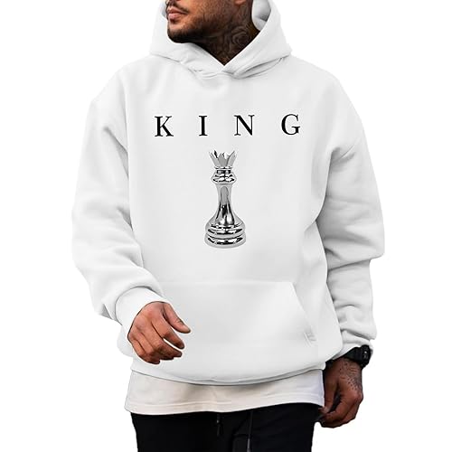 King Graphic Hoodies For Men Oversized Designer Hoodie Cool Chess
