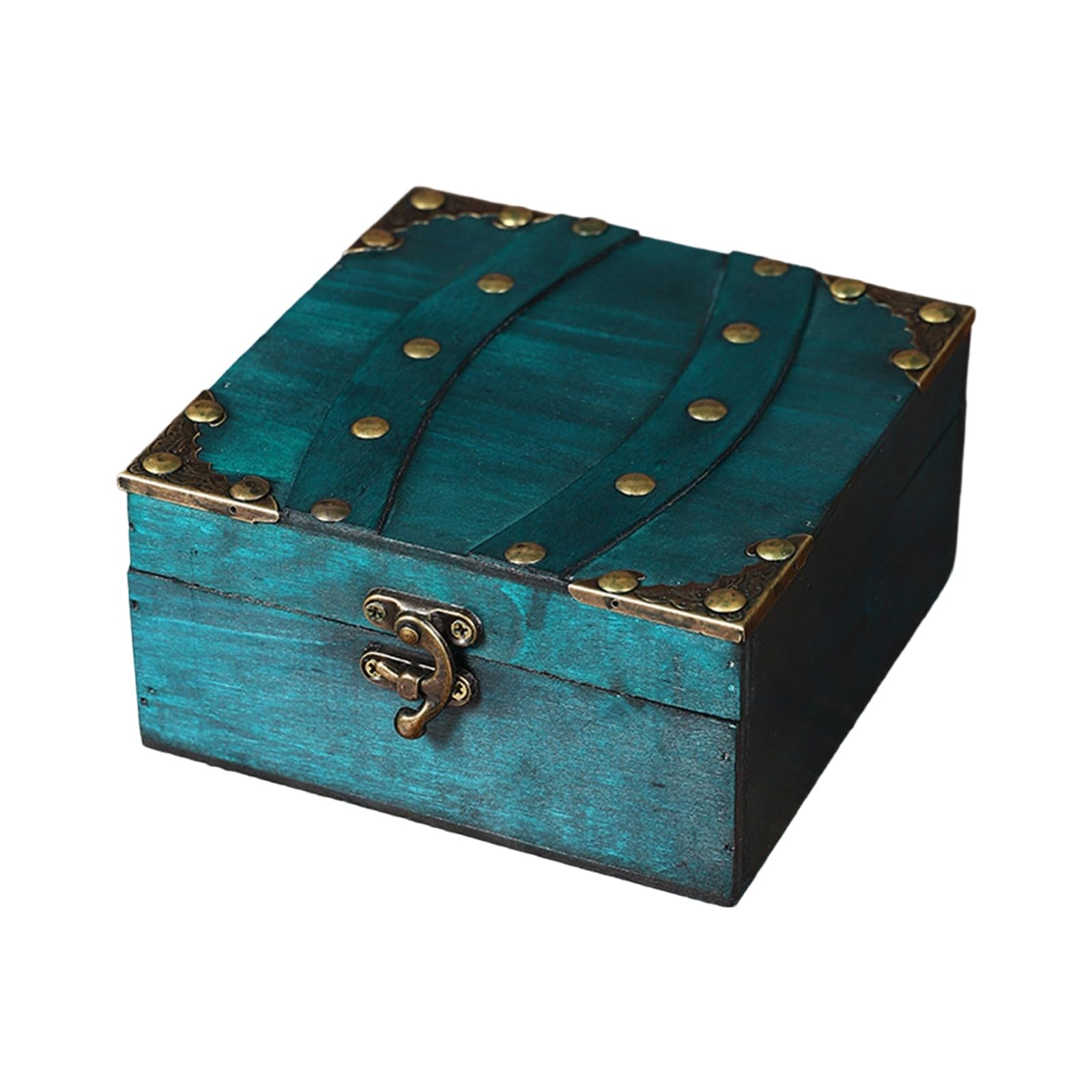 NVOQILIN European Wood Storage Box Featuring Clasp for Valuables and Decor Enhancement European Styles Wood Jewelry Box Including Metal Clasp