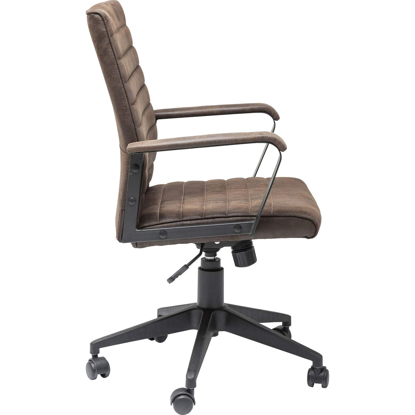 Kare Design Sedia Girevole Da Ufficio Labora, Marrone, 109X59X62Cm, Con Braccioli, Molla A Gas, Altezza Regolabile 47-57Cm, Schienale Basso, Moderno