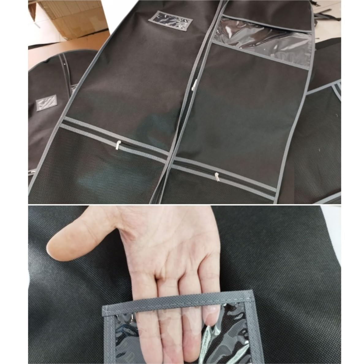 Portatrajes Funda Traje Bolsas Para Ropa, Bolsas De Viaje Para Trajes, Funda De Traje Con Fuelle De 4 Pulgadas Para Almacenamiento En Armario Con Asas Para Abrigos, Chaquetas Y Vestidos, 2 Uds. Funda