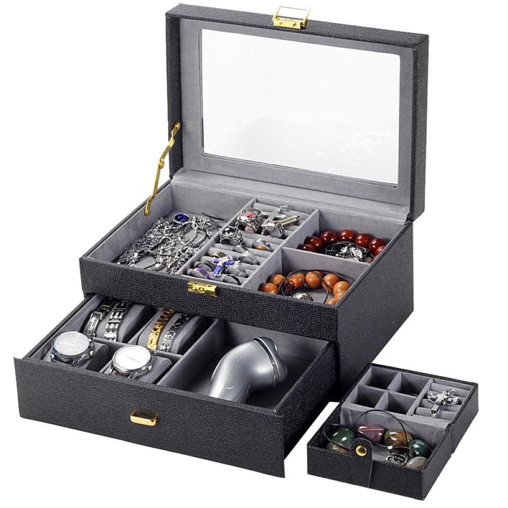Caja de reloj, joyero, joyería, joyería, almacenamiento de relojes, caja de regalo de exhibición de cuero
