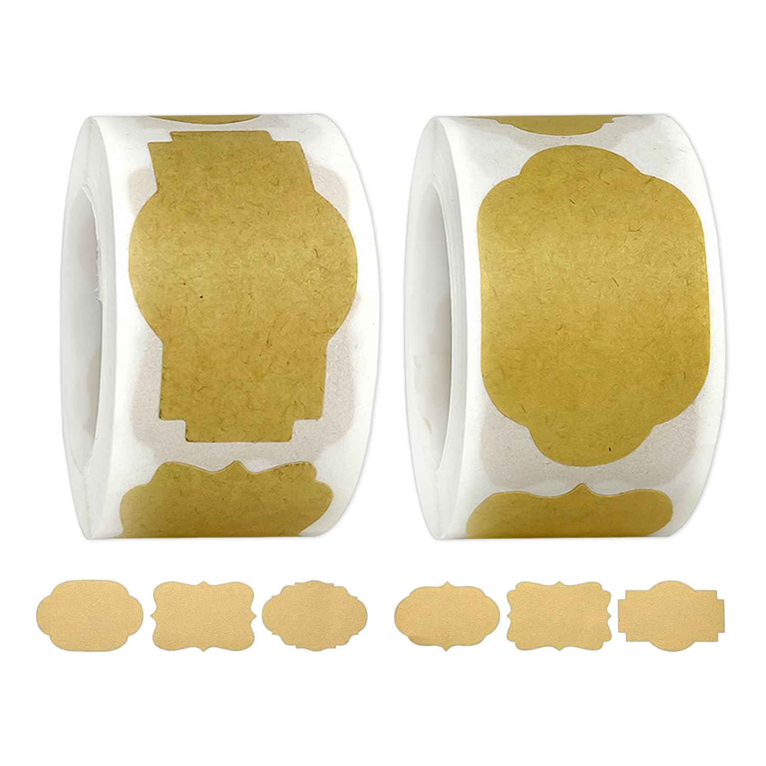 500 Etichette Kraft Rimovibili 5x3 Cm - 6 Forme Per Alimenti, Regali E Decorazioni - Foto 12