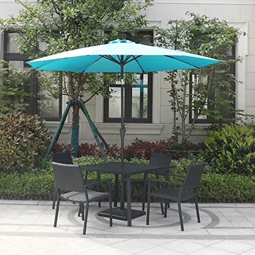 C-Hopetree CHTFSDT Outdoor Dining Table With Umbrella Hole For Outside Patio, Metal, Square thumb #1