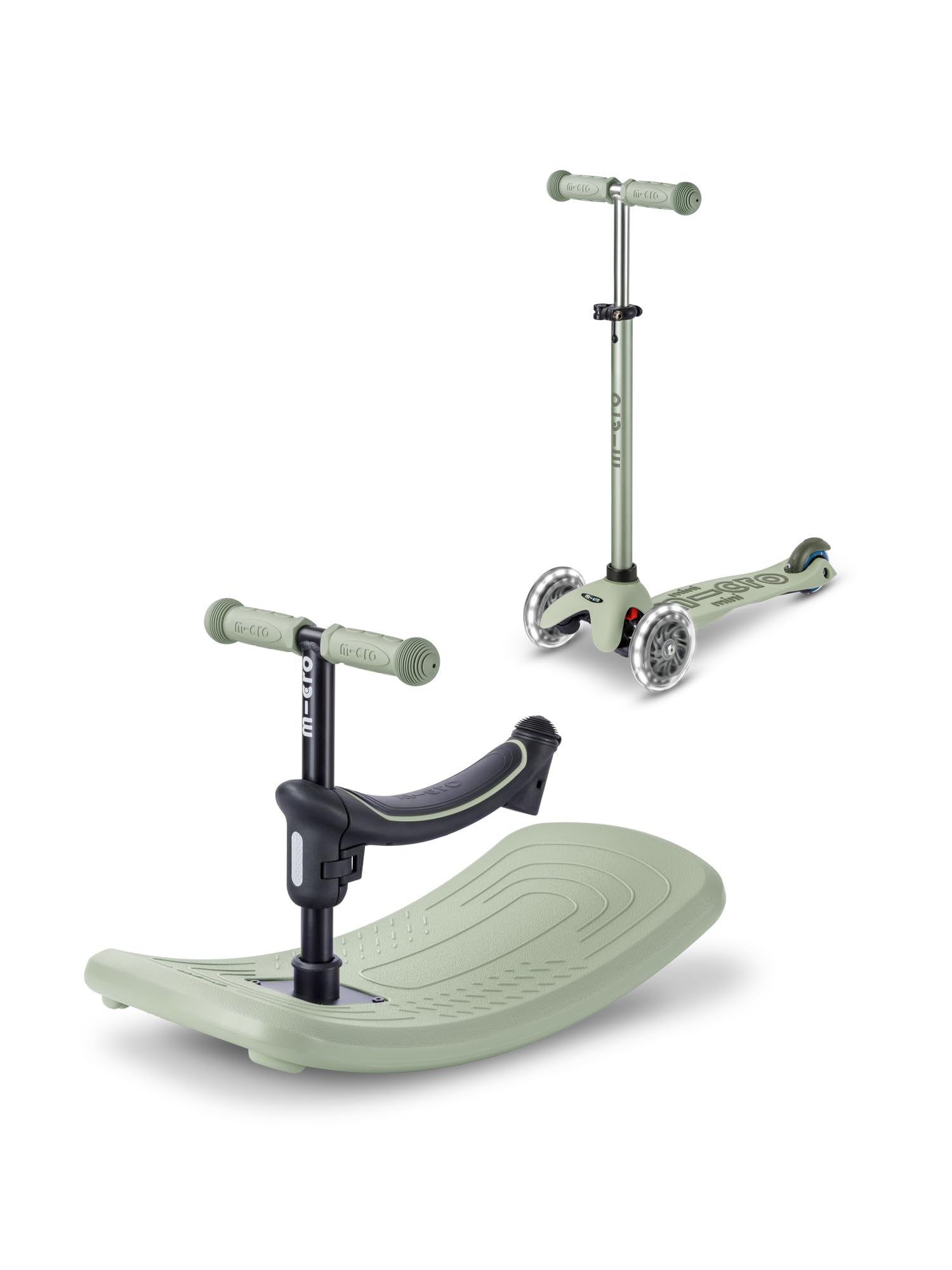 micro™ mini micro Deluxe Rock & go LED | Das ORIGINAL | Innovatives 6-in-1 System | Vom Wippen zum Scooter, Alles INKLUSIVE | Roller für Kinder von 1 bis 6 Jahren