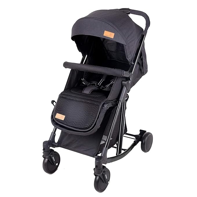 R for Rabbit Rock N Roll Stroller Compact Travel Friendly Pram for Baby, Stroller Turn Rocker for Baby, Kids Pram and Strollers, Prams for Boys and Girls of 0 to 3 Years (Black)