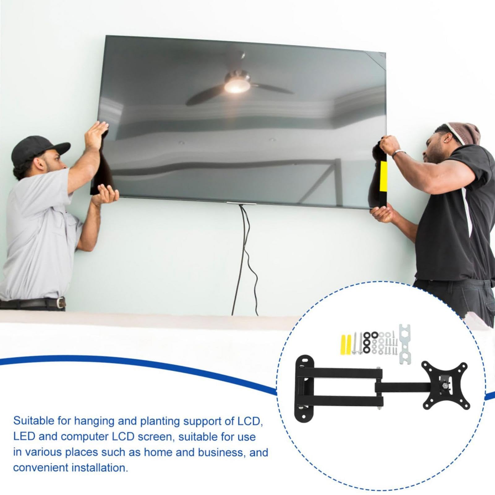 Soporte de pared giratorio para TV - Soporte giratorio ajustable - Compatibilidad universal - Fácil instalación - Diseño que ahorra espacio