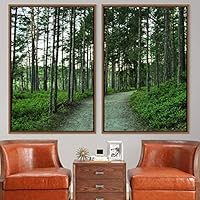2 Piece Framed Canvas Wall Art Rustic Woods Canvas Prints Home Artwork Decoration for Living Room,Bedroom - 16