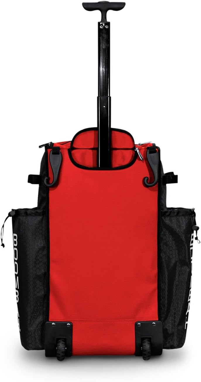 Boombah Rolling Superpack Baseball/Softball Gear Bag - 23-1/2" x 13-1/2" x 9-1/2" - Telescopic Handle and Holds 4 Bats - Wheeled Version
