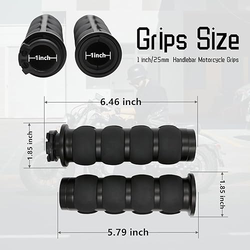 Miniatura 2 de Empuñaduras de mano para motocicleta de 1 pulgada y 0.984 in, antideslizantes, universales, para Harley Davidson Street Glide Sportster 883 Road