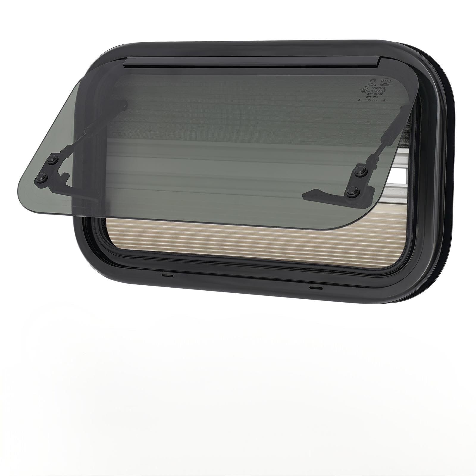 Finestra laterale per camper 500 x 300 mm, con tenda avvolgibile integrata e zanzariera per camper, roulotte, furgoni, camper, auto, barche