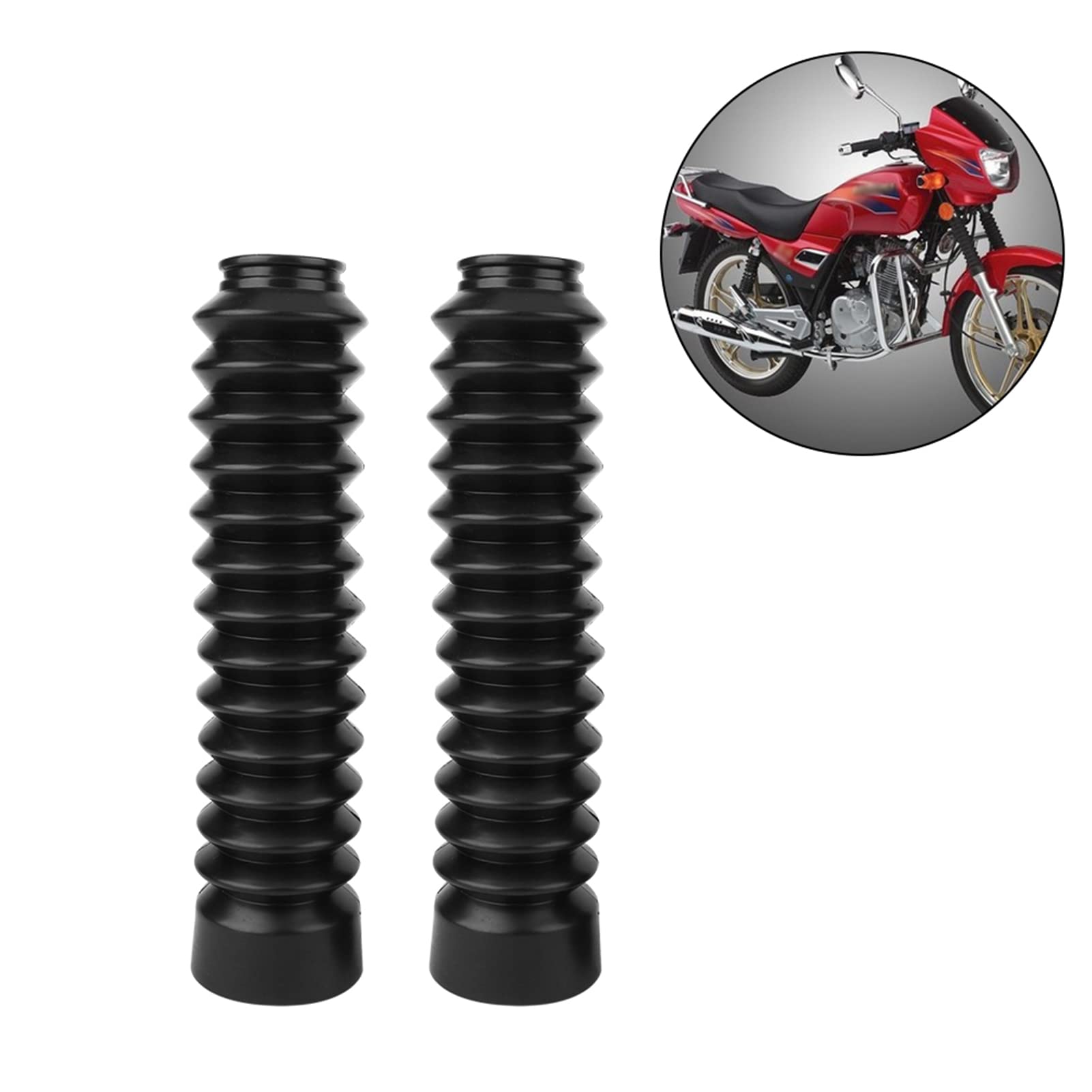 2 stuks rubberen voorvorkhoes, motorfiets vorkbeschermers 52mm en 37mm diameter motorfiets schokdempende stofkap universele motorfiets voorgamaschen schokhoezen voor motorfiets, crossmotor, ATV