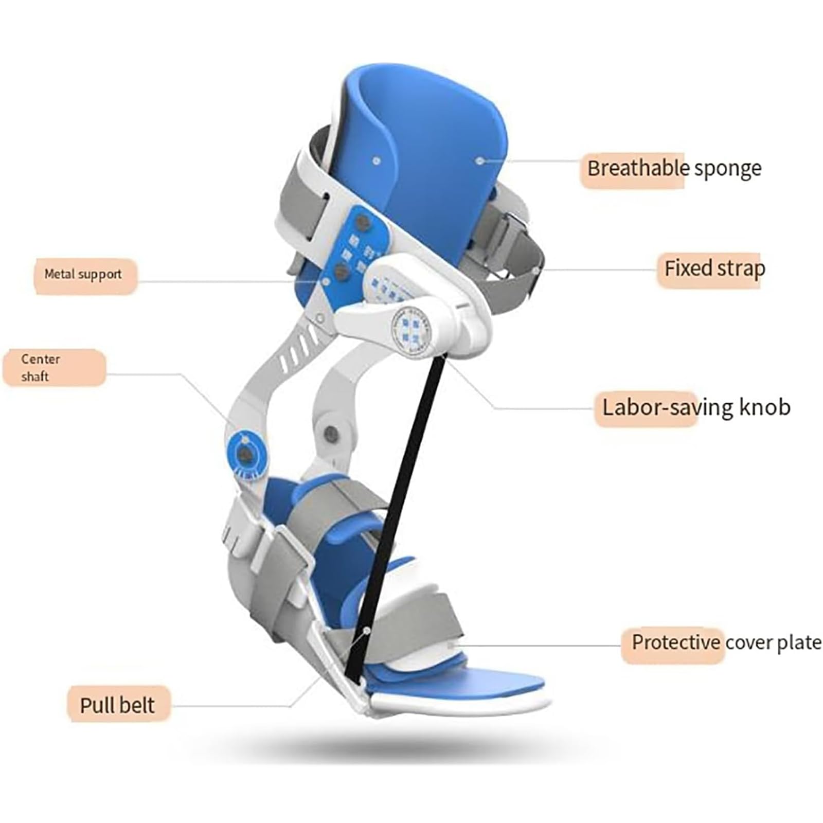 Entrenador Rehabilitación Tobillo, Equipo Ortopédico Tobillo Con Placa Angular, Fuerza Corrección Ajustable 75° Y Estructura Mecánicamente Estable, Diseño Cómodo Todo Incluido,para Caída Del Pie