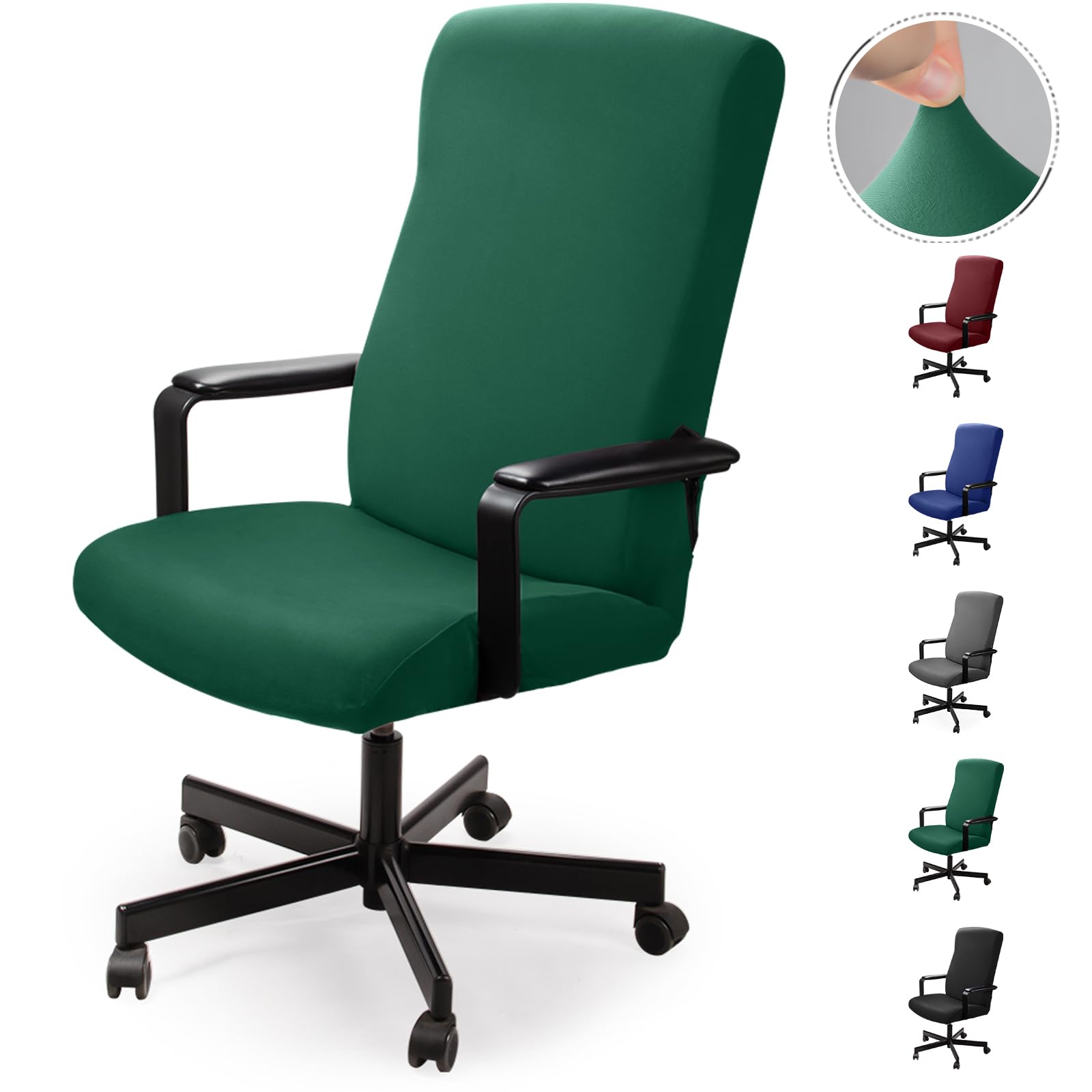 Eozakavod Funda de Silla de Oficina Modernas Estilo Simplista Cubiertas de la Silla de la computadora de Oficina Cubierta de la Silla Oficina removible (no Incluye Sillas)(Verde,M)-N