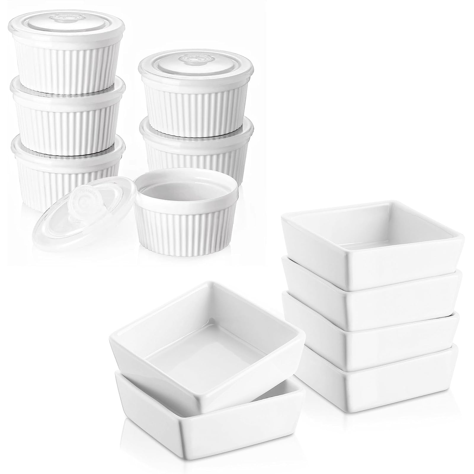 Amazon.com: DOWAN Ramekins 6 oz Oven Safe, Square Ramekins for Creme ...